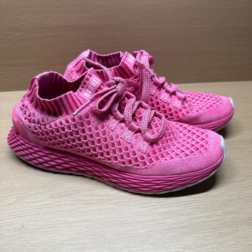 NOBULL Pink Knit Runners Women 8.5 Athletic Cross Training Shoes Sneakers